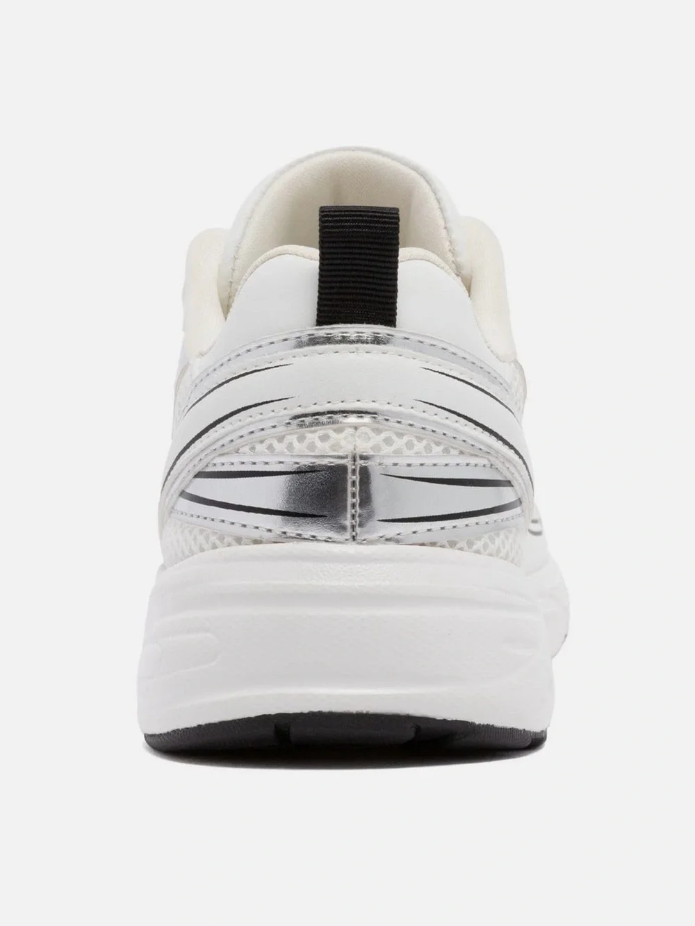 New in Box! Nautica Perelto White, Black & Silver Lace Up Jogger Sneakers Size 8